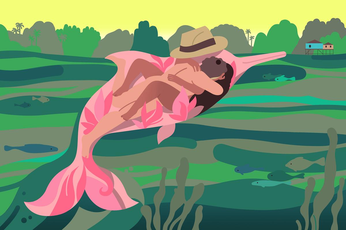 The Amazonian river dolphin is 10 million years old and has pink skin. To the indigenous people, they are thoroughly wicked creatures