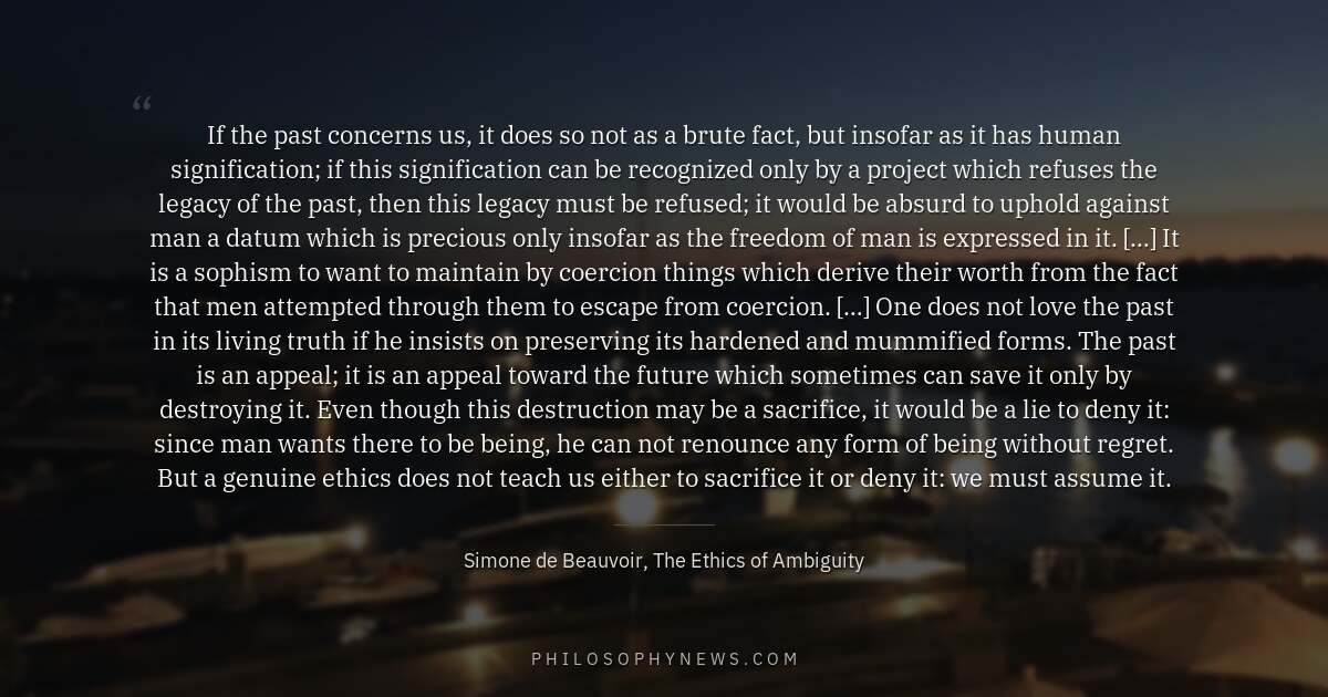 If the past concerns us, it does so not as a brute fact, but insofar as it has human signification;…