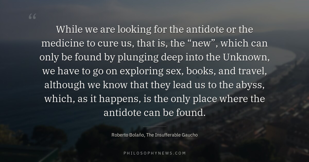While we are looking for the antidote or the medicine to cure us, that is, the “new”, which can only…