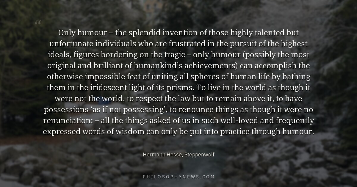 Only humour – the splendid invention of those highly talented but unfortunate individuals who are frustrated in the pursuit of…