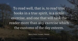To read well, that is, to read true books in a true spirit, is a noble exercise, and one that…