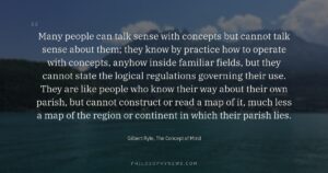 Many people can talk sense with concepts but cannot talk sense about them; they know by practice how to operate…