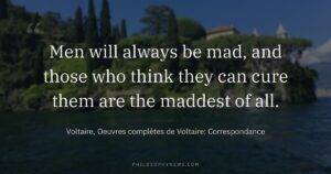 Men will always be mad, and those who think they can cure them are the maddest of all.